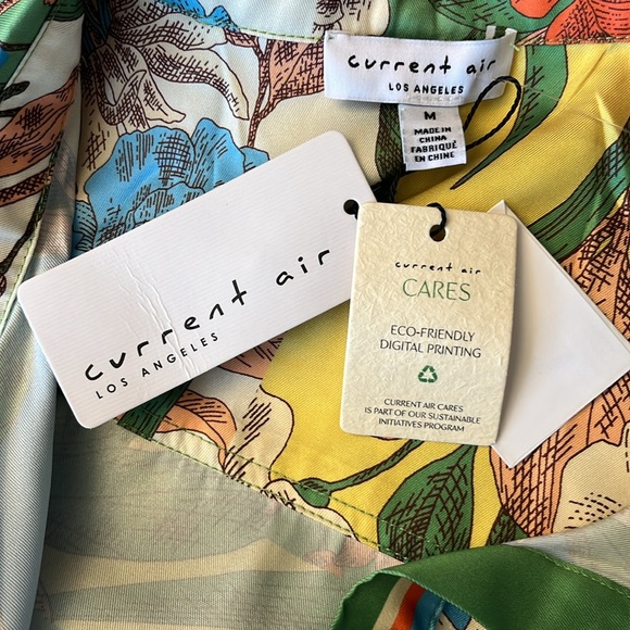 NWT Current Air Border Print Floral Block Shirt - Picture 8 of 8